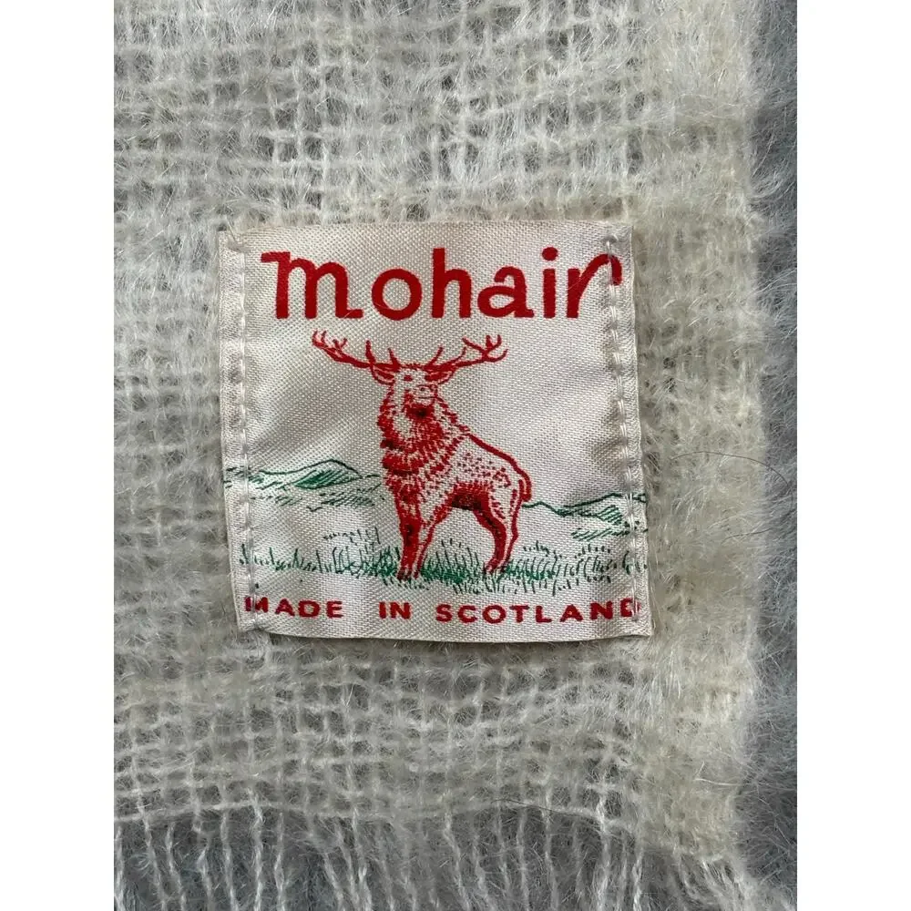 Vintage Scottish Mohair‎ scarf-Fringe Wool Blend